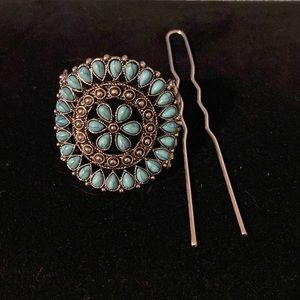 Turquoise hair clip